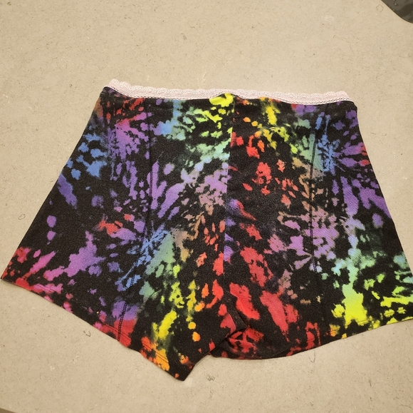 TORRID Foxy Lace Trim Sleep Boyshort, tie dyed explosion rich black - Picture 3 of 5